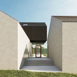 Strefa SPA została oddzielona od domu i zlokalizowana w dolnej, północnej części działki. Projekt: Magdalena Wolska, Zbigniew Gierczak, pracownia Inostudio Architekci. Wizualizacje: studiotiimo