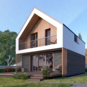 Projekt domu Mandaryka. Autor projektu arch. Tomasz Sobieszuk, pracownia DOMYwStylu.pl. Fot. DOMYwStylu.pl