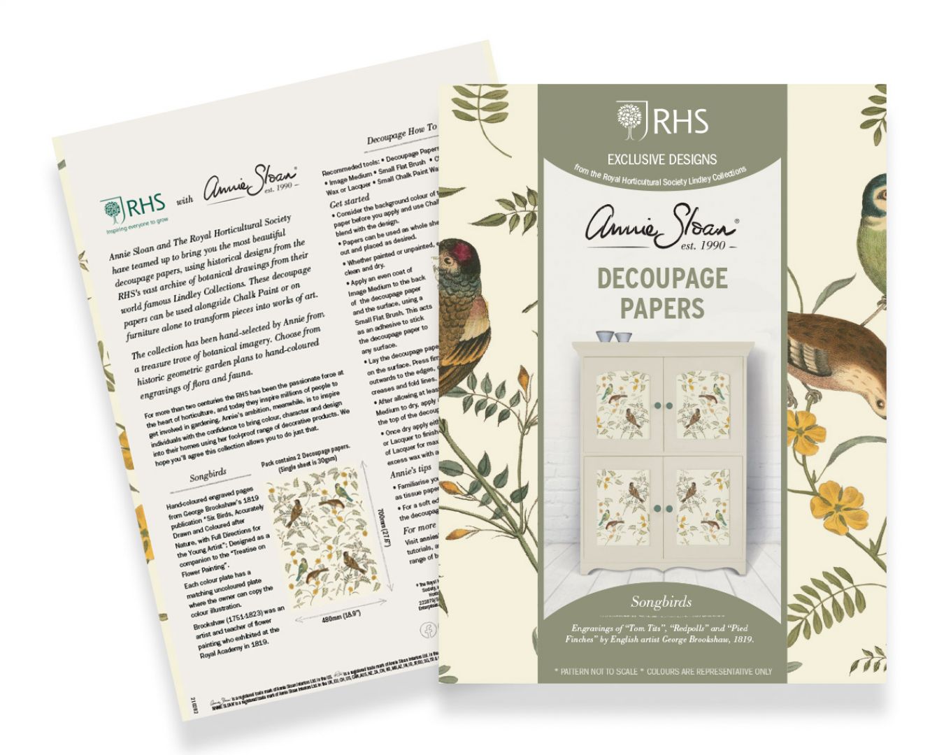 Nowa propozycja Annie Sloan to kolekcja papierów do dekoracji metodą decoupage. Obejmuje dwanaście pięknych botanicznych wzorów. Fot. mat. prasowe Annie Sloan
