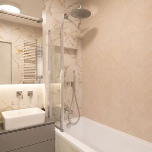 Pomysł na oświetlenie małej łazienki. Projekt i zdjęcia: KODO Projekty i Realizacje Wnętrz