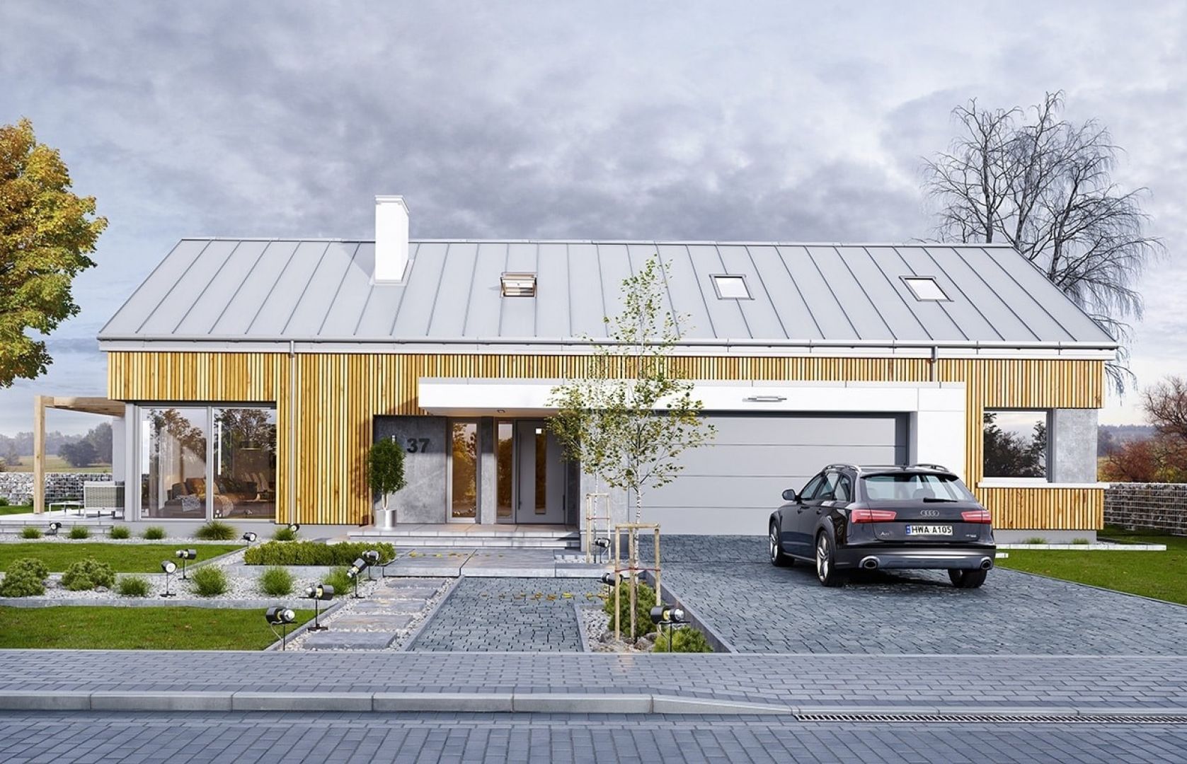 Projekt Wymarzony 4 jest utrzymany w nowoczesnej stylistyce domu-stodoły. Projekt: arch. Michał Gąsiorowski. Fot. MG Projekt