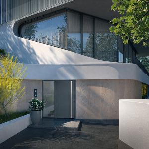 Drzwi wejściowe bez problemu dostosujemy do architektury budynku wybierając model nawiązujący do jego stylistyki. Fot. Hörmann