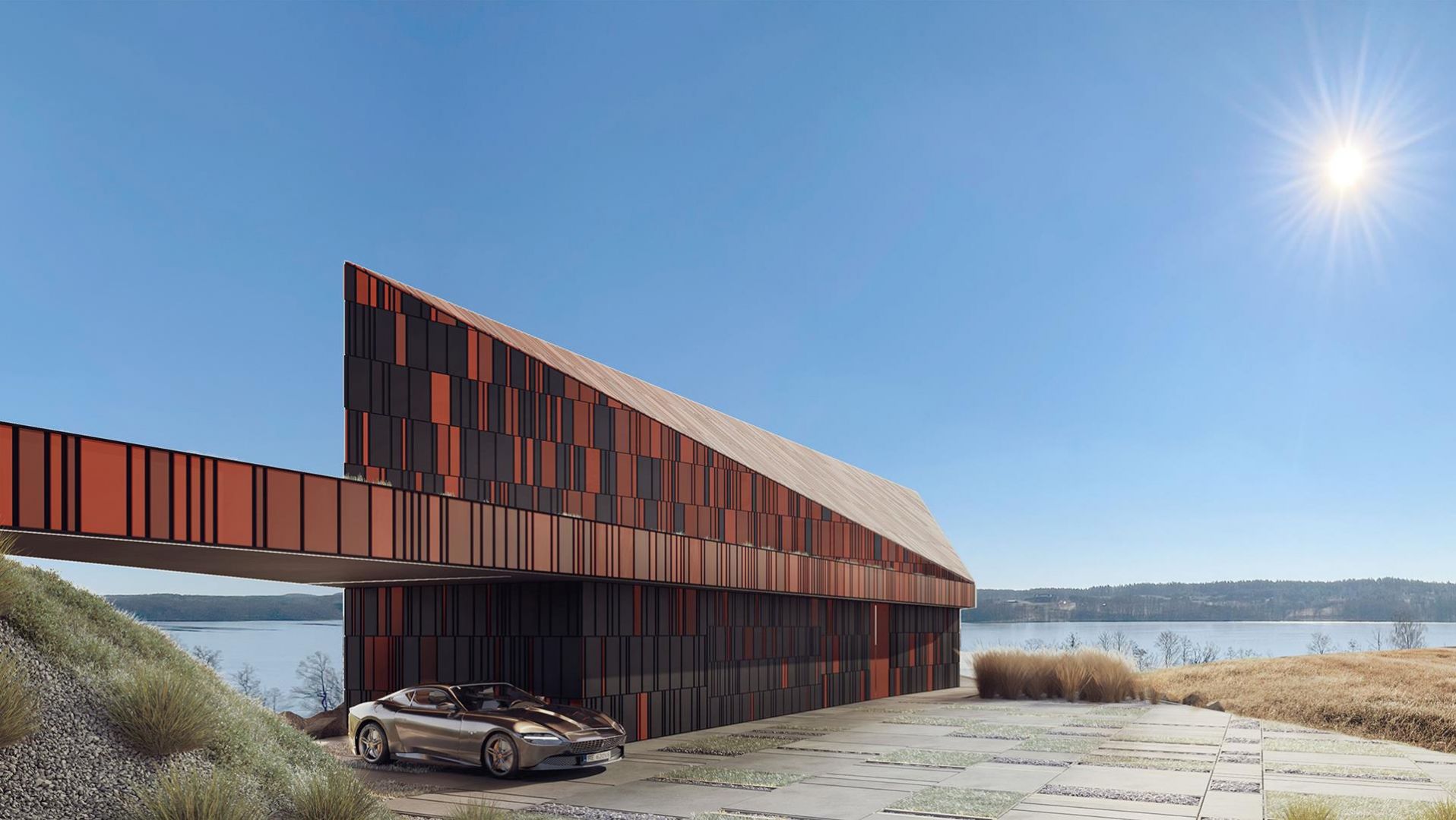 RE: KITE HOUSE - dom, który interpretuje na nowo kształt mazurskiej chaty. Projekt: Marcin Tomaszewski, Reform Architekt. Fot. mat. prasowe Reform Architekt