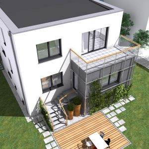 Dom kostka polska z PRL w Świebodzicach. Widok po metamorfozie. Projekt: Dekop/Kostkapolska.pl