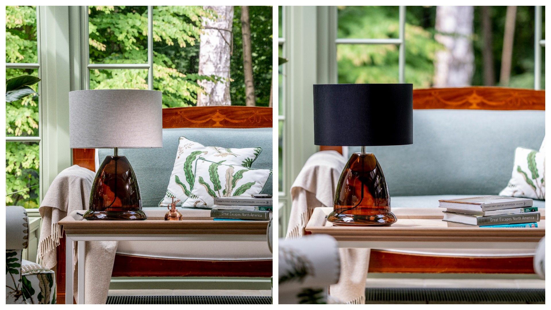 Nowa kolekcja szklanych, ręcznie tworzonych lamp w kolorze czekoladowego brązu maki 4concepts. Fot. 4concepts