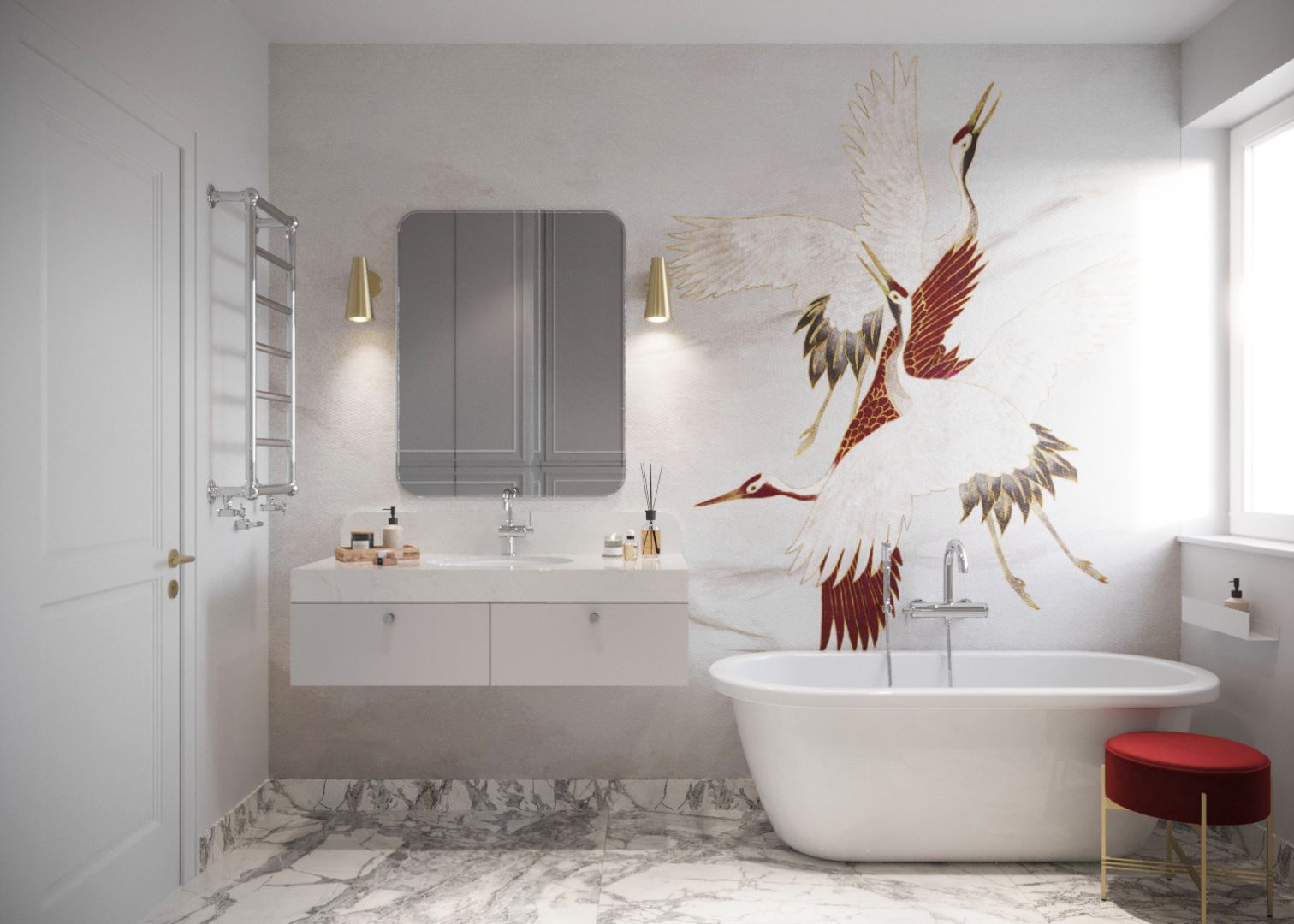 Elegancję tworzą w łazience dwie rzeczy: detale oraz materiały, z jakich wykonane są meble. Projekt wnętrza i zdjęcie: Magdalena Miśkiewicz, Miśkiewicz Design 