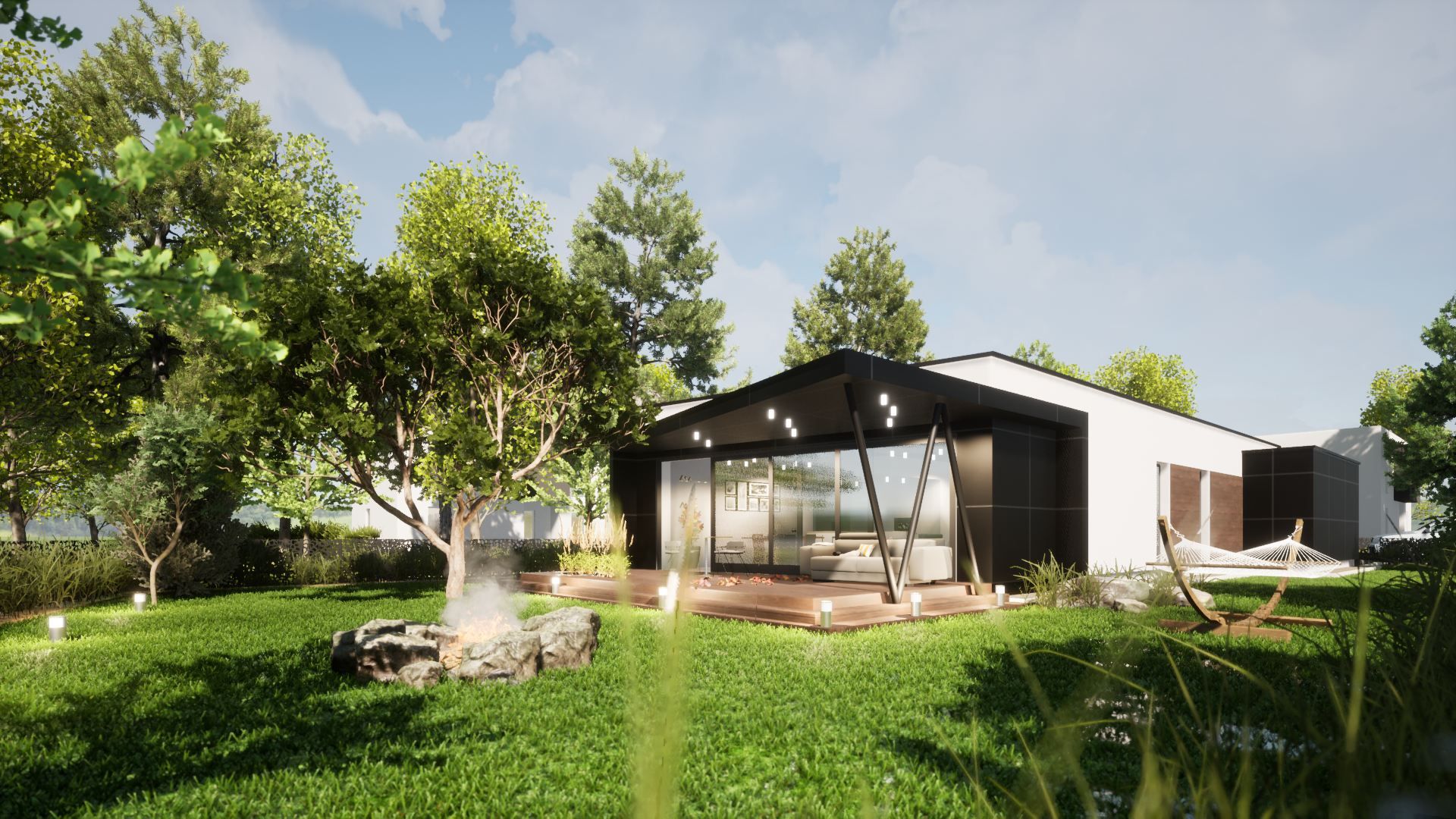 Dom z Trójkatnym Dachem - projekt, za którym stoją Studio BB Architekci: Tomasz Bradecki, Barbara Uherek-Bradecka i Natalia Żak. Fot. Studio BB Architekci