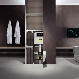 Viega Prevista to system podtynkowy nowej generacji, charakteryzujący się wyjątkową elastycznością w zakresie montażu i aranżacji łazienki. Fot. Viega