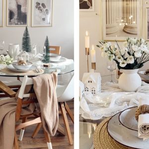 Elegancki stół świąteczny zaaranżowany na biało Fot. KiK