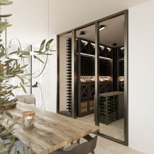 Pokój na wino znajduje się pokój na wino. Projekt wnętrza i zdjęcie: Studio Rysik