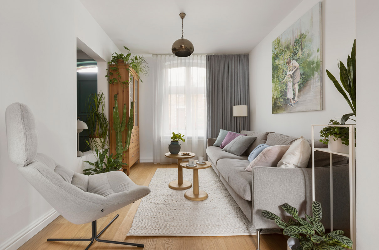 Przytulny salon - pomysł na aranżację. Projekt Marta Kodrzycka, Marta Wróbel, Grupa Malaga. Projekt Fot. Magdalena Łojewska