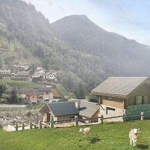 Adaptacja zabytkowych budynków pasterskich w Szwajcarii, w malowniczej alpejskiej dolinie to projekt polskiego architekta, Bogusław Barnasia z BXB studio. Fot. BXB studio
