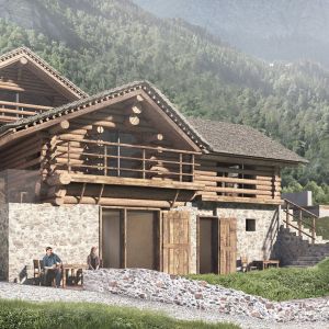 Adaptacja zabytkowych budynków pasterskich w Szwajcarii, w malowniczej alpejskiej dolinie to projekt polskiego architekta, Bogusław Barnasia z BXB studio. Fot. BXB studio