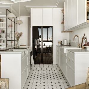 Klasyczna biała kuchnia. Styl mid-century modern! Projekt pracownia Luumo. Zdjęcia Tom Kurek