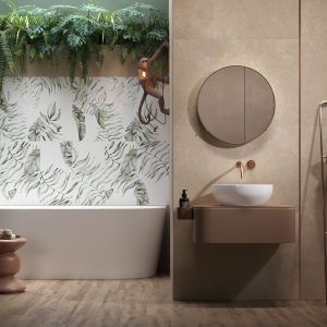 Płytki ceramiczne z wyraźną fakturą - hit w łazience 2023. Fot. mat. prasowe Opoczno